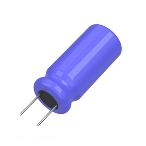 Distribuidor Autorizado, Condensador de Aluminio de 470 uF, 20%, 16V, Radial TH, Modelo 678D477M016CG4D - Product Image 1