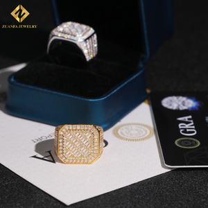 ลดกระหน่ำแหวนสไตล์ฮิปฮอป VVS1แหวนเพชรโมอิสซาไนต์เงินสเตอลิง925พร้อมการทดสอบเพชรที่ผ่านมา - Product Image 2