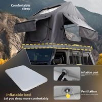 Tente de toit gonflable pour le camping, tente gonflable pop-up facile à installer avec matelas pneumatique, pompe et échelle