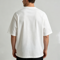 T-shirt personnalisé pour homme, en coton épais, délavé à l'acide, coupe oversize, imprimé DTG, style streetwear, coupe carrée, t-shirt court pour homme