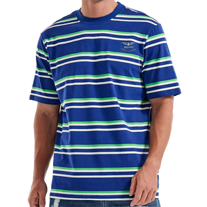T-shirt à manches courtes pour homme, bleu, vert, blanc, col rond, coupe classique, décontracté, tissé, coton biologique écologique, respirant, personnalisé - Product Image 1