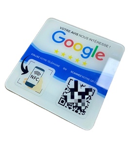 定制标志可编程NFC环氧射频识别卡13.56兆赫社交媒体标签，用于支付聚氯乙烯聚酯和纸质材料 - Product Image 1