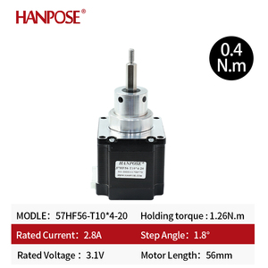 Hanpose <span class=keywords><strong>Nema</strong></span> 23 <span class=keywords><strong>57</strong></span>สกรูแบบแกนคงที่มอเตอร์57HF56-T10*4-20 56มม. 2.8A 3.1V สเต็ปเปอร์มอเตอร์แบบยืดหดได้ - Product Image 3