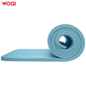 Tapis de yoga Woqi 6 mm d'épaisseur en TPE antidérapant avec sangle de transport bleu paon rectangulaire pour la remise en forme à domicile usage universel - Product Image 3