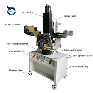 Máquina de estampado en caliente de Superficie redonda y plana neumática recomendada para lápiz y botella de vidrio cosmético