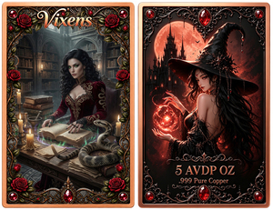 <span class=keywords><strong>Lingot</strong></span> de cuivre pur 999 coloré en relief, <span class=keywords><strong>5</strong></span> AVDP Oz Vixens, nouvelle édition pour collectionneur de pièces de monnaie - Product Image 1