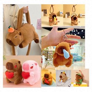 Serie de Muñecas Pequeñas Capibara: Linda Mochila, Flotador, Oso de Peluche Bordado, Juguete de Peluche de Malla de Algodón PP para Niños - Product Image 3