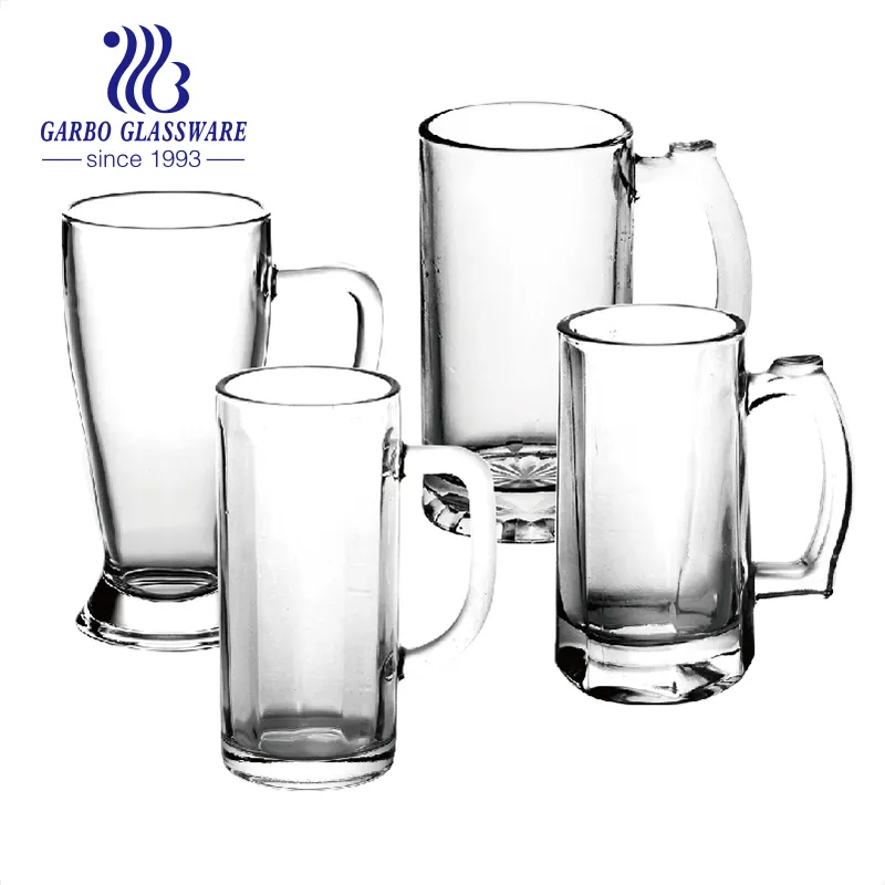 Glass Mugs With Handle 16oz Large Beer Glasses For Freezer Beer Cups Drinking Glasses 500ml Pub Drinking Mugs Stein Water Cups F