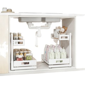 <b>Under</b> Sink Storage Rack Rectangle Removable Cabinet Organizer For Kitchen Sink Area JLY1452 - Product Image 5