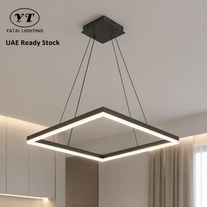 Luminaire suspendu moderne en aluminium, anneau LED dimmable, télécommande, tricolore, hauteur réglable pour salle à manger, salon - Product Image 1