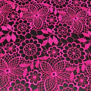 wholesale custom made Embroidered flower pattern Lace Fabric for women dress 2021
