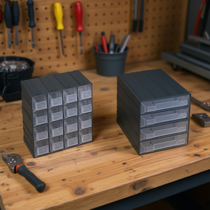 Meuble de rangement à 16 tiroirs gris foncé transparent 20,8x13,2x20,8 cm pour outils - Product Image 2