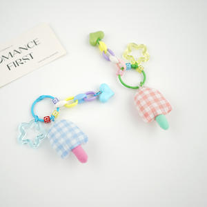 Nouveau porte-clés cœur à carreaux tridimensionnel mignon pour sac d'école - un excellent cadeau pour les meilleurs amis ou les couples - Product Image 1