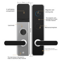 Cerradura inteligente de aleación de aluminio para Hotel, cerradura de puerta electrónica RFID, sistema de Software de gestión, llave T57, puerta de madera, acceso a la habitación