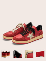 Chaussures de skate unisexes personnalisées OEM en daim délavé, semelle épaisse, motif étoile fait main, baskets décontractées de niche