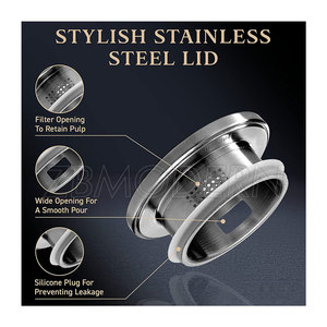 Jarra grande de vidrio de 1/<span class=keywords><strong>2</strong></span> galones y 60 oz, jarra con tapa, vidrio de ebullición de borosilicato, bebidas calientes y frías, garrafa de agua - Product Image 2