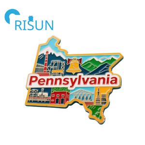 Épingle de souvenir américain personnalisée pour la carte de l'État de Pennsylvanie de la province des États-Unis Épingle de revers en émail pour le drapeau de l'État de la Pennsylvanie Keystone - Product Image 4