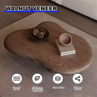 Table basse en noyer de style moderne du milieu du siècle, rétro, pour petit appartement, salon, forme nuage, AN-2413
