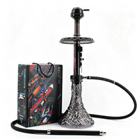 Chicha russe Hisha portable en acier inoxydable miroir, style arabe, écologique, avec boîte cadeau