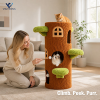Arbre à chat en forme de maison d'arbre avec plateformes en peluche et nid, tour griffoir pour chats d'intérieur, plusieurs tailles