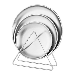 Stainless Steel Plate Rack Round With Stand For Kitchen Dish Draining - Product Image 4