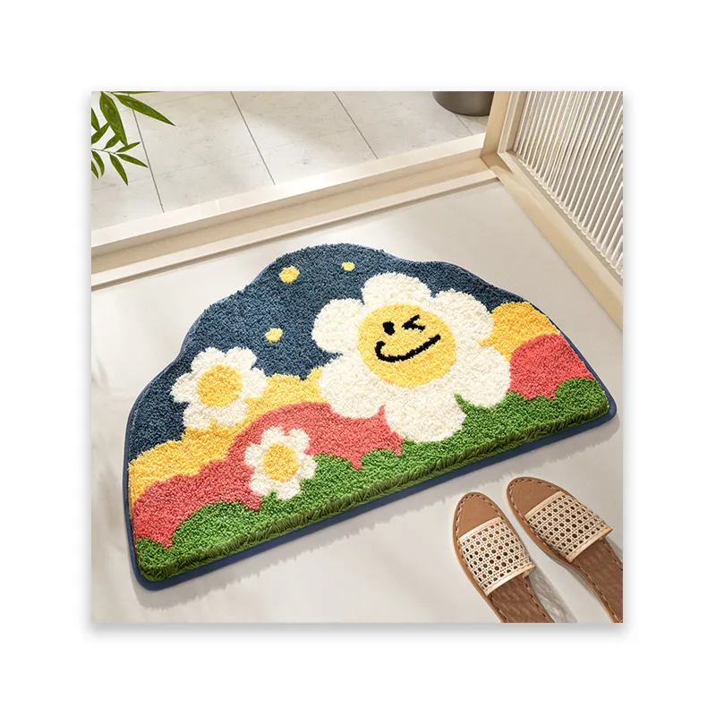 High quality tufted bath mat Super absorbent home bathroom carpet high flocking foot mat