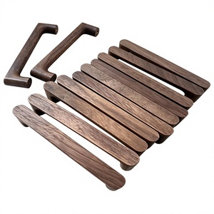 Juego de tiradores y pomos de madera para muebles, diseño moderno, hechos a mano, ligeros, para puertas, entrada, cocina, decoración duradera para interiores - Product Image 2