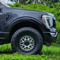 Jantes en alliage forgé DW 17 18 19 20 22 pouces, finition argent brillant, style tout-terrain à rayons multiples avec Beadlock, style KMC GRS, compatibles Ford F-150 250