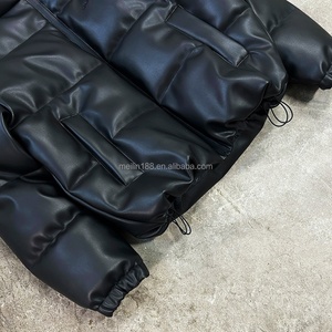 Winter Down Coat Puffer <b>Men</b> Clothing <b>Jacket</b> Streetwear High Quality Pu Leather Waterproof Warm Bubble Puffer Down <b>Jacket</b> - Product Image 4
