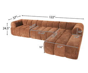Sofá Seccional Moderno en Forma de L con Espuma de Alta Densidad y Funda Lavable, <span class=keywords><strong>Chaise</strong></span> Longue - Product Image 5
