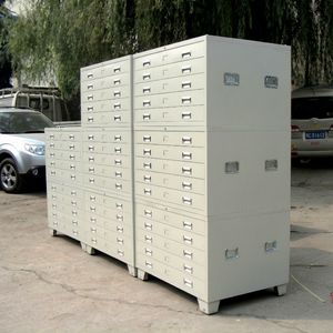 Meuble de rangement multi-tiroirs en acier pour documents, cartes et dessins, format A1, durable et assemblé, idéal pour atelier moderne ou salle de sport - Product Image 1