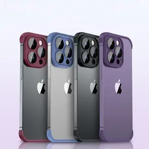 Suitable for iphone 14 Corner Pad Borderless Phone Case iPhone 13promax New Silicone Bare Machine Fall Protection Case