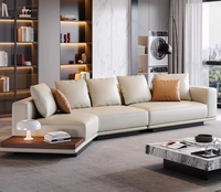 Modernes Chesterfield Relax-Ecksofa-Set Modulares Design Langlebige Umweltfreundliche Stoffpolsterung Komfortable Holzbeine