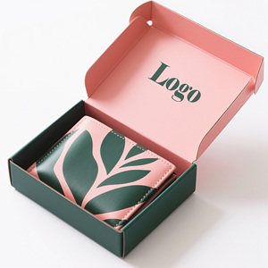 Có thể tái chế gấp vận chuyển carton sóng tùy chỉnh sang trọng hộp bưu phẩm cho ví bao bì - Product Image 1