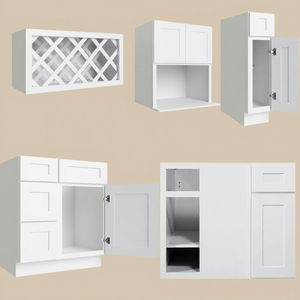 Producción de fábrica Sin antidumping Cocina moderna Gabinetes de coctelera blanca Embalaje listo para estantes RTA de madera - Product Image 1