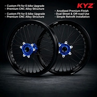 Jeu de roues à rayons bleus en alliage d'aluminium CNC KYZ 21 1.6 18 1.85, jantes anodisées neuves pour moto électrique tout-terrain Light Bee X LBX
