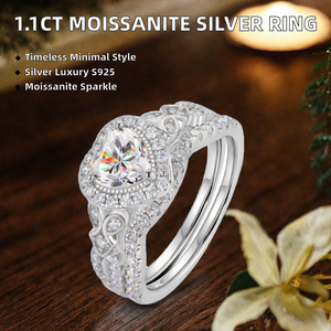 Anillo KAHOOT S925 de Plata Chapada en Oro con Moissanita de 1.1ct, Engaste de Garras, Patrón Clásico Francés, Estilo Minimalista de Lujo, Regalo de Boda - Product Image 3