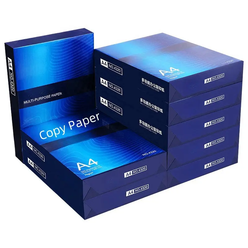 Precio de costo A4 papel 70 Gsm 75gsm 80gsm duro A4 copia Bond papel de impresión borrador doble impresora blanca papel de copia de oficina