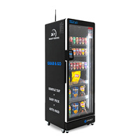 Distributeur automatique intelligent 480L (17 pieds cubes) avec reconnaissance par caméra IA, pour snacks et boissons, paiement par carte, 4G, refroidisseur intelligent à distance