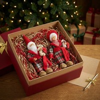 Poupées de Noël debout de 33 cm, figurines en peluche du Père Noël et de la Mère Noël pour la décoration de vitrine de Noël, décoration de la maison, cadeau