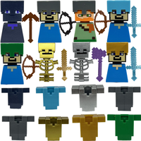 Set de Minifiguras Pixeladas de Plástico ABS de Alta Calidad, Figuras de Plástico de Alta Densidad, Regalo Ideal para Fiestas de Cumpleaños de Gamers