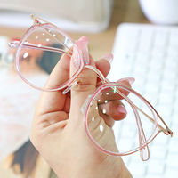QUEJOEY Montura de gafas con orejas de gato estilo coreano para mujer, gafas ópticas con bloqueo de luz azul, listas para prescripción médica, ultraligeras