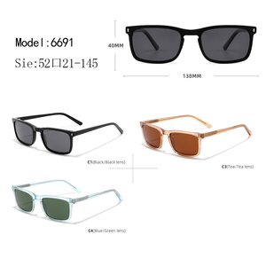 Classic Way farer Rectangle Full Rim Sunglasses Black Frame <b>Polycarbonate</b> Lens Anti-Uv Protection Unisex Adult - Product Image 3