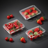 Chinese fabrikant op maat gemaakte 250g 500 aardbei-kersentomaat verpakking PET plastic clamshell doos fruitverpakking tray