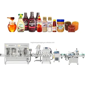 Automatic pneumatic lotion liquid honey jars filling machine filling and capping packing machine for honey
