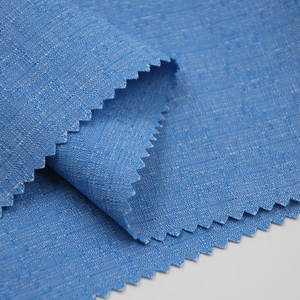 Tissu Bengaline Faux <span class=keywords><strong>Denim</strong></span> Teint Fil Bleu Effet Slub 250 g/m² 70 % Nylon 25 % Rayonne 5 % Spandex – Nouveauté en Stock - Product Image 1