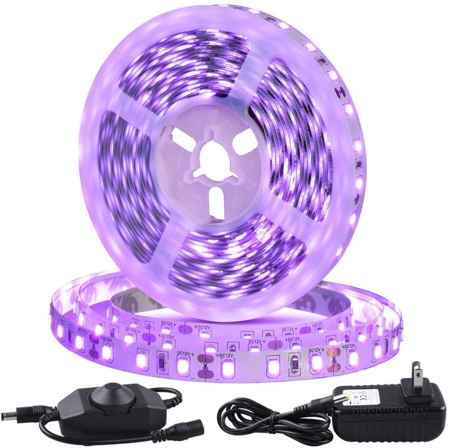 12V LED Strip UVA Light 395-405nm 60LEDs/m Ultraviolet Ray LED Diode Ribbon Purple Tape Lamp for Party