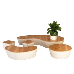 Fiberglass <b>Outdoor</b> <b>Bench</b> Stone Shape Modern Patio Seating Durable Garden Furniture for <b>Outdoor</b> Use <b>outdoor</b> furnitures - Product Image 1