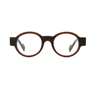 Lunettes à monture épaisse vintage, monture ronde transparente bicolore, monture artistique unisexe