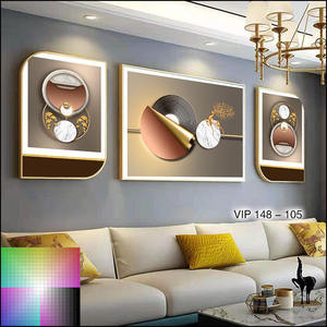 Modern soyut sanat 3-Piece tuval kağıt baskı kristal malzeme oturma odası dekoratif kanepe arka plan duvar asılı resimler - Product Image 3